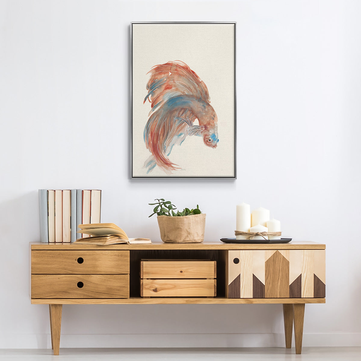 Betta III - Framed Premium Gallery Wrapped Canvas L Frame - Ready to Hang