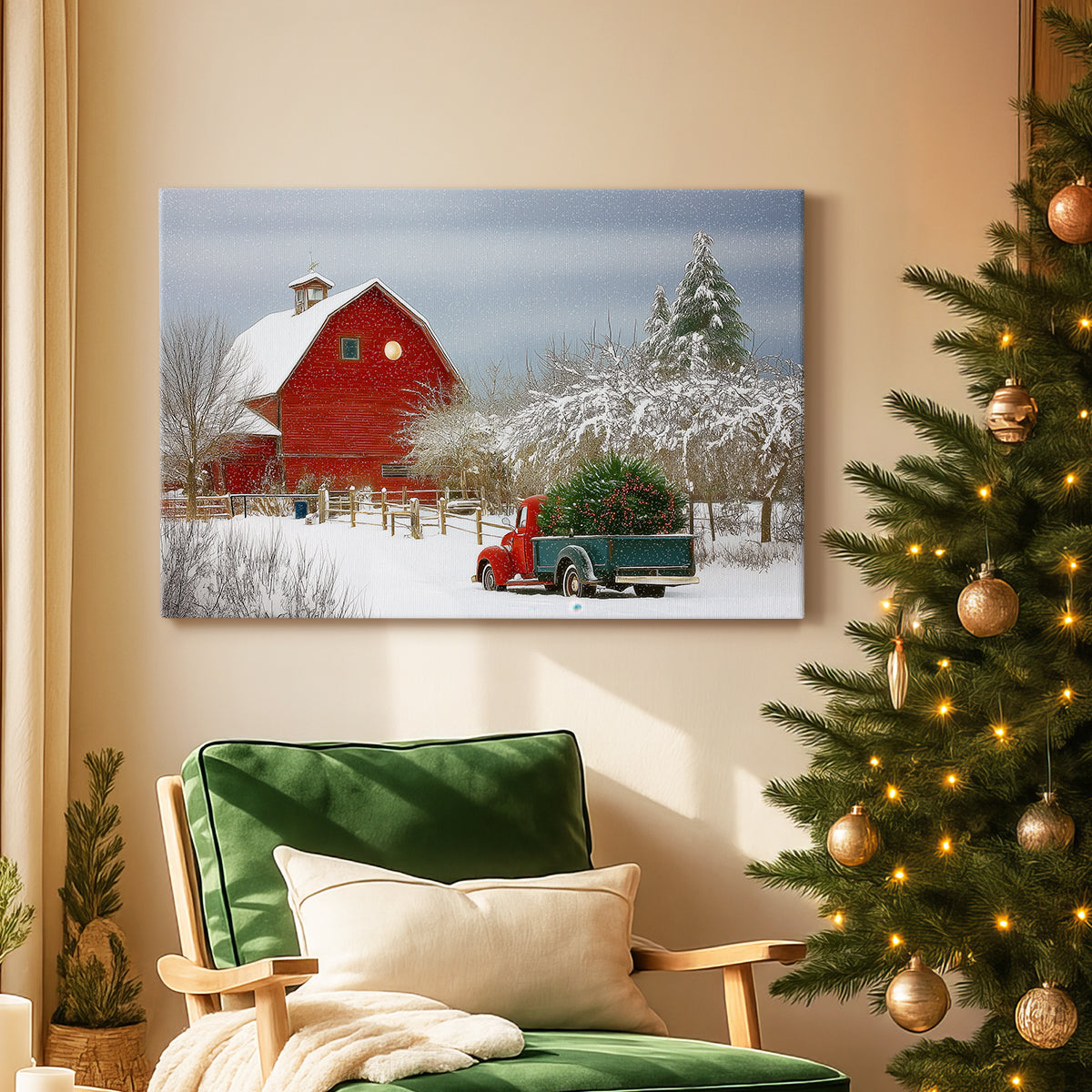 Pale Winter Yule Chapel - Canvas Art Print