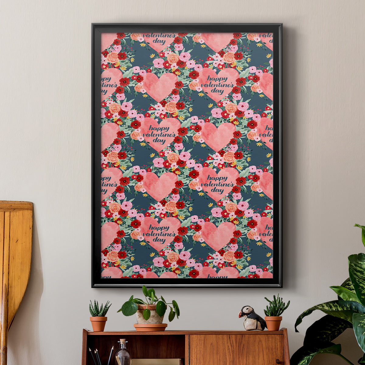 Sweet Hearts Collection E - Modern Framed Canvas Print