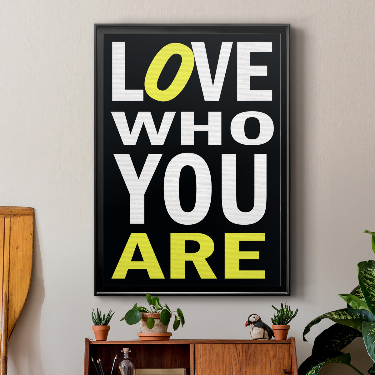 Love Who You Are - Modern Framed Canvas Print