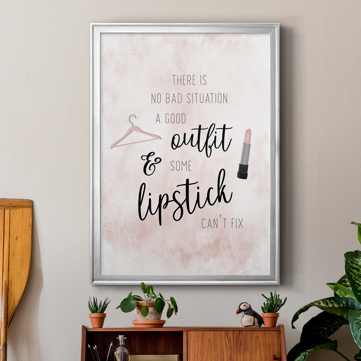 Outfit and Lipstick - Modern Framed Canvas Print