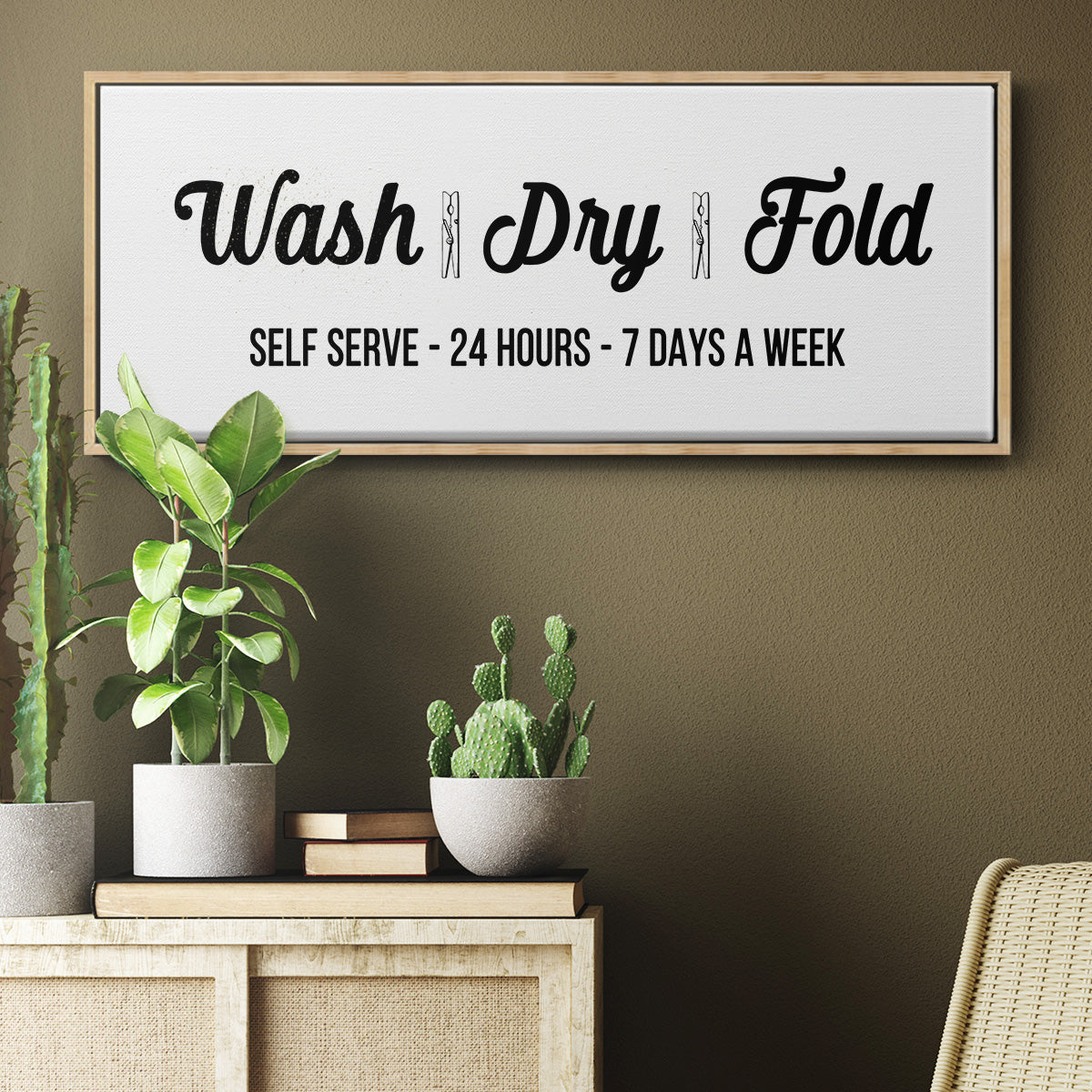 Wash Dry Fold - Floater Framed Canvas Print