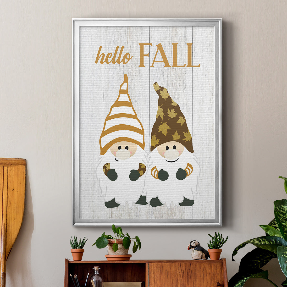 Harvest Gnomes - Modern Framed Canvas Print