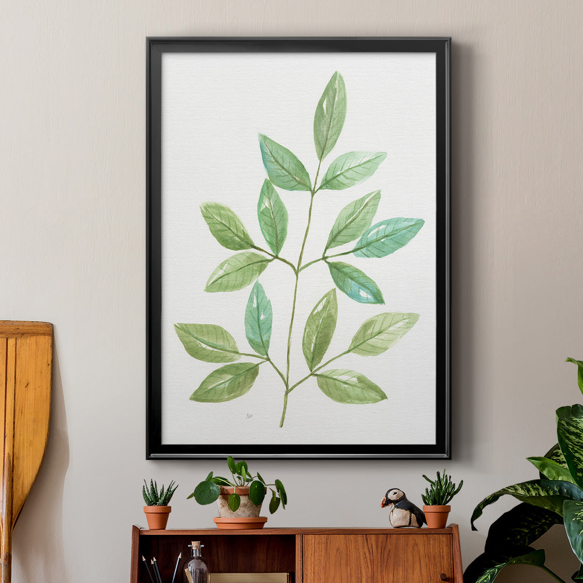 Spring Greens III - Modern Framed Canvas Print