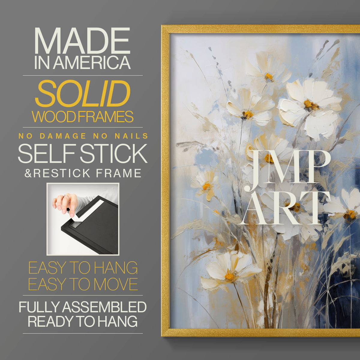 Floral Study Series XCV - Restickable Framed Art Set