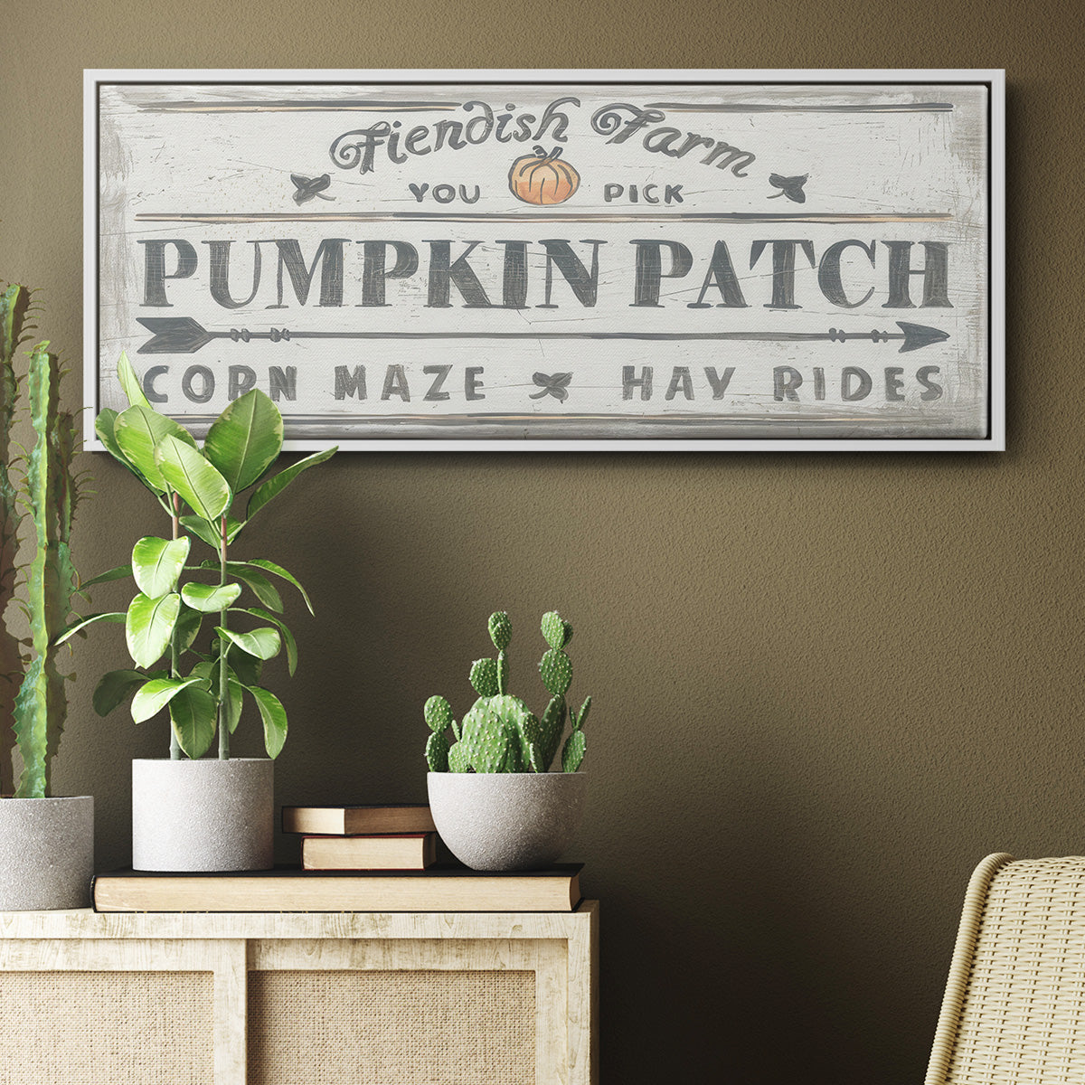 Pumpkin Patch II - Floater Framed Canvas Print