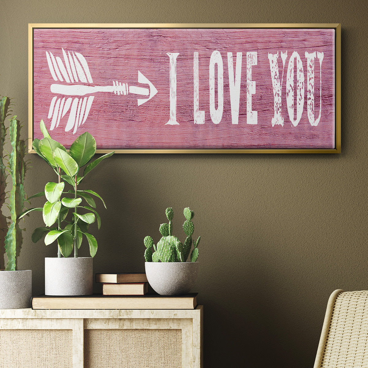 I Love You - Floater Framed Canvas Print