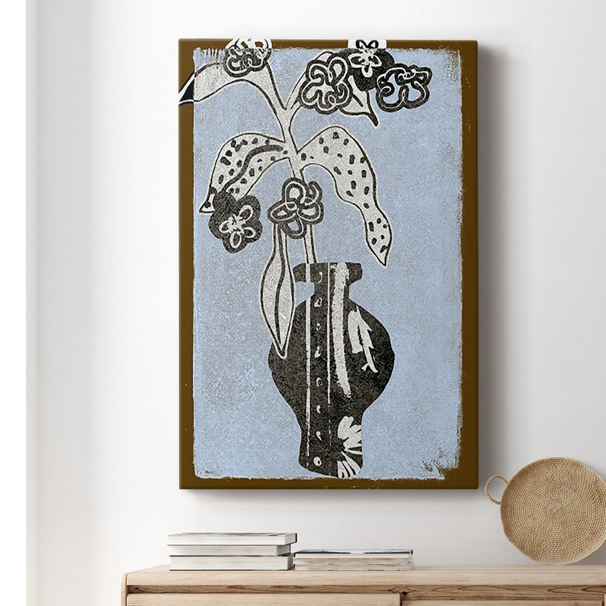 Graphic Flowers in Vase II Premium Gallery Wrapped Canvas - Ready to Hang