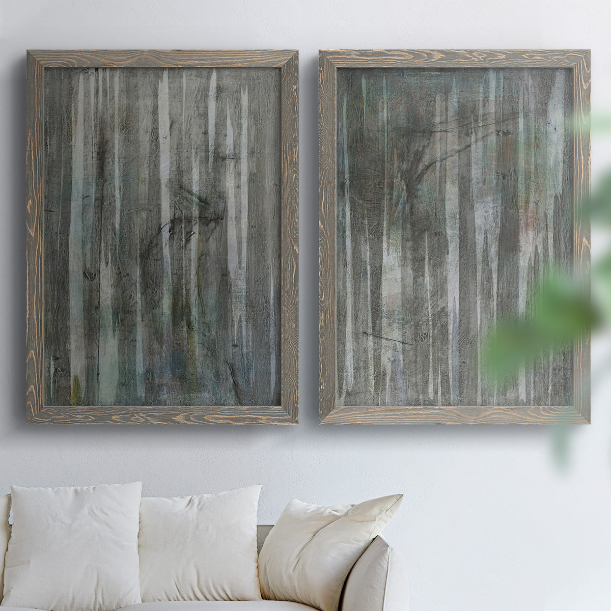 Birch Forest Abstracts I - Premium Framed Canvas 2 Piece Set - Ready to Hang