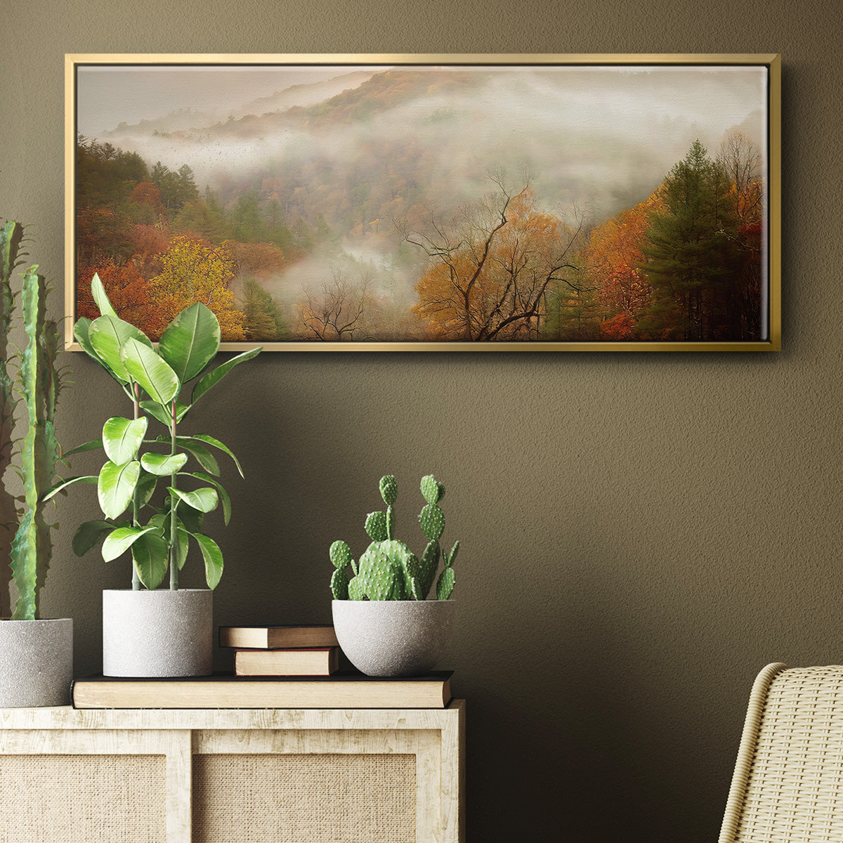 Photography Study Autumn Mist - Floater Framed Canvas Print
