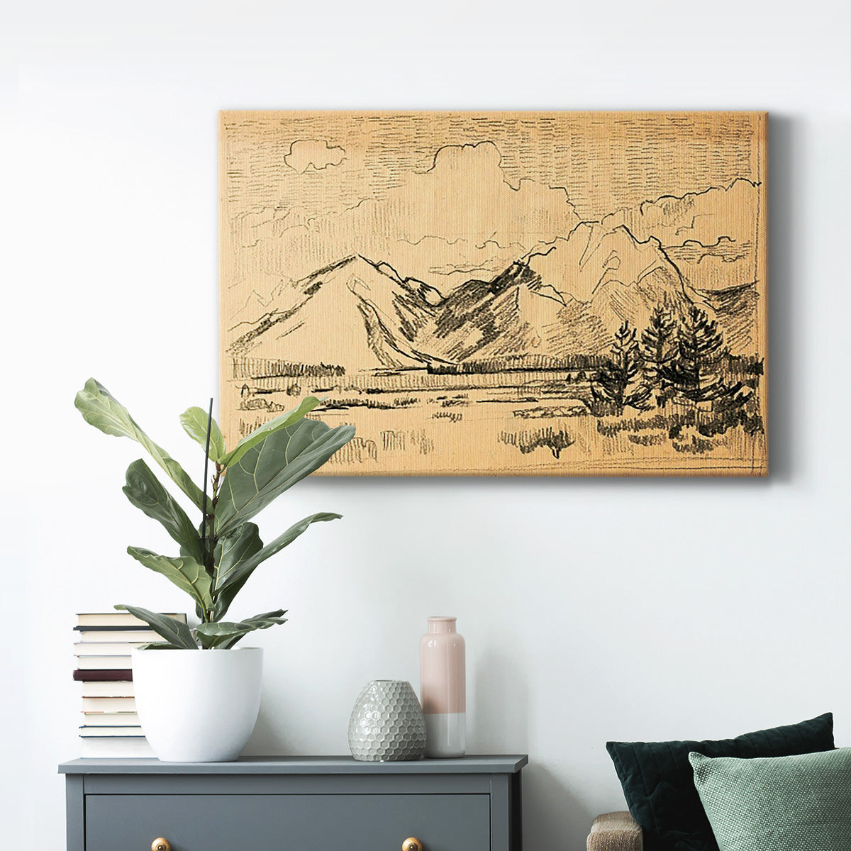 Hatched Horizon II - Canvas Art Print