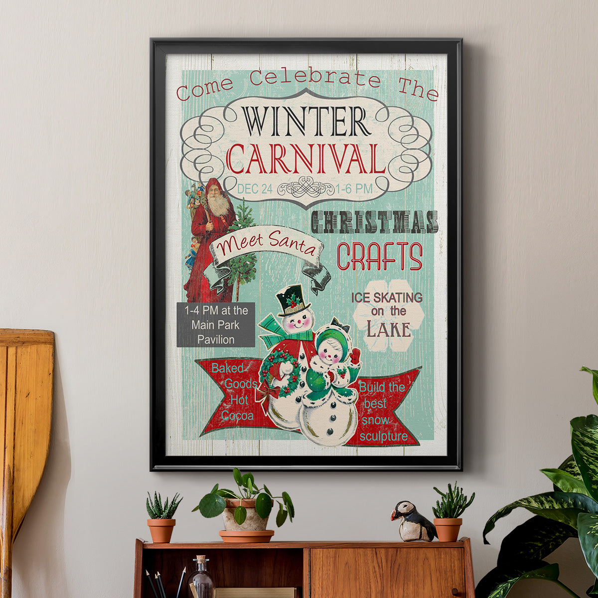 Bright Christmas Carnival - Modern Framed Canvas Print