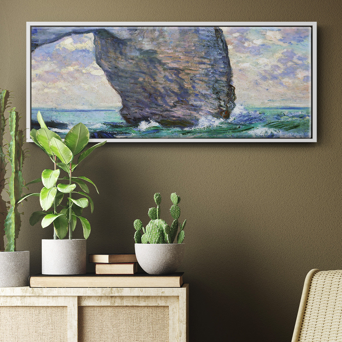 The Manneport, Seen from Below, 1883 - Floater Framed Canvas Print