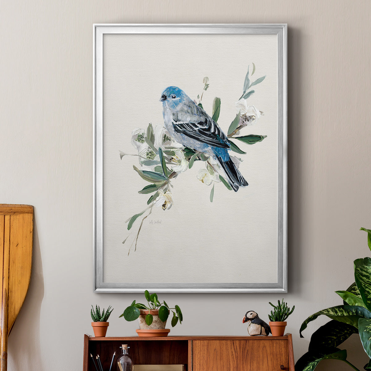 Bluebird Happy II - Modern Framed Canvas Print