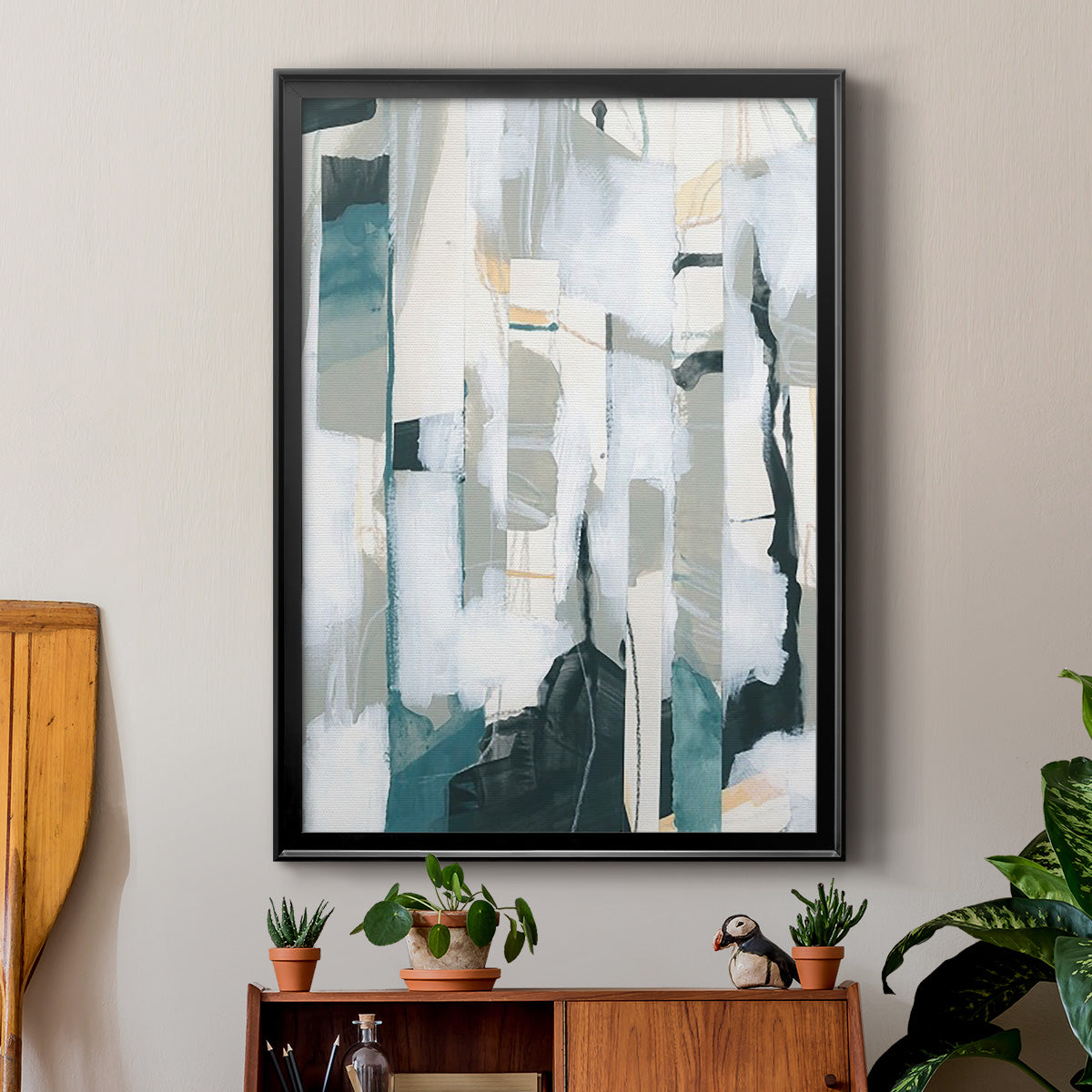 Sea Cavern Strata I - Modern Framed Canvas Print