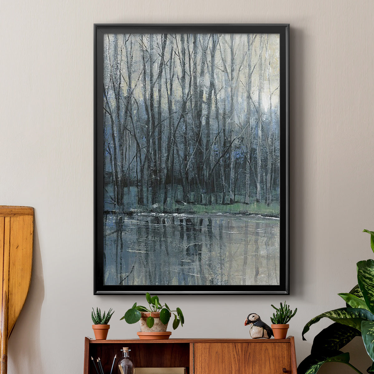 Morning Drizzle I - Modern Framed Canvas Print
