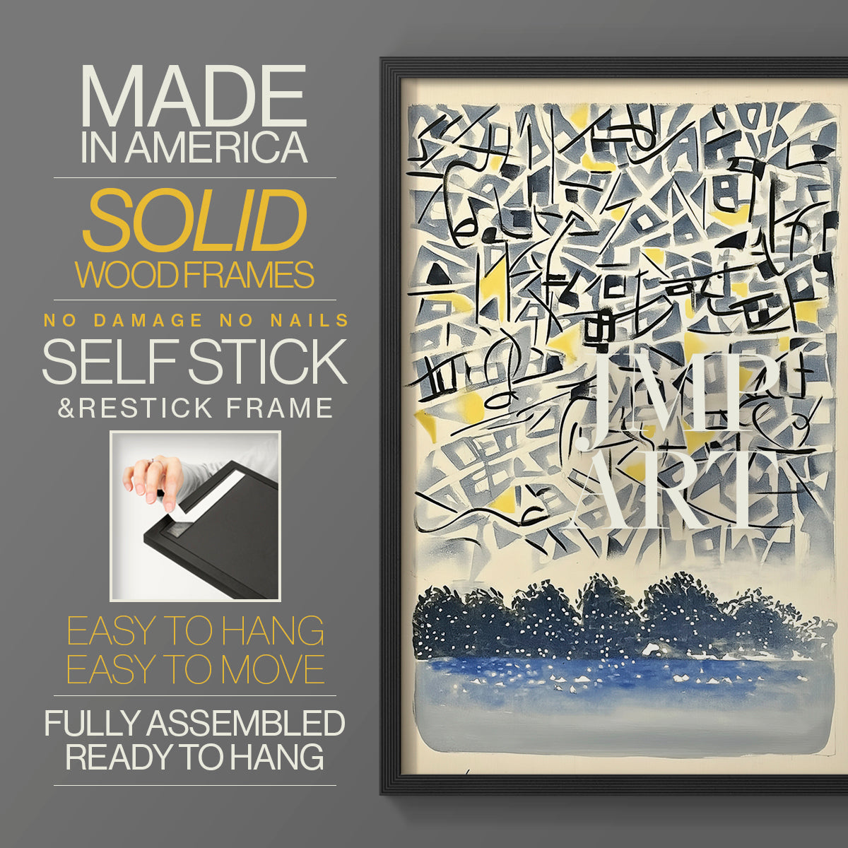 Abstract Series CXCII - Restickable Framed Art Set