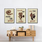 Morning Routine IV - Framed Premium Gallery Wrapped Canvas L Frame 3 Piece Set - Ready to Hang