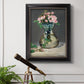Moss Roses in a Vase - Ornate Framed Canvas Print