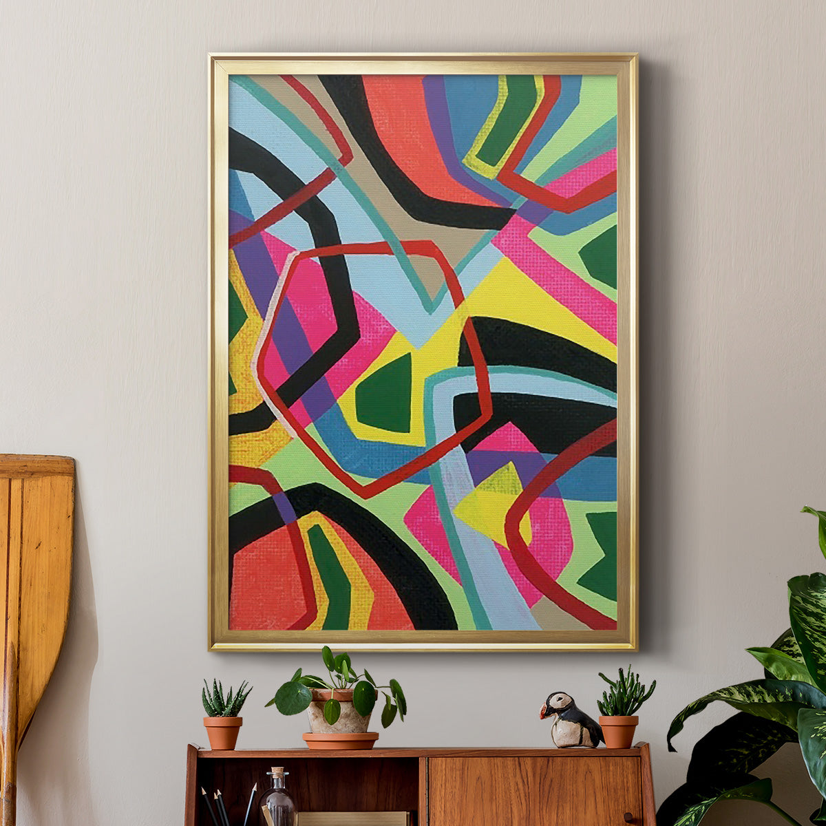 Bold Shape Shift II - Modern Framed Canvas Print