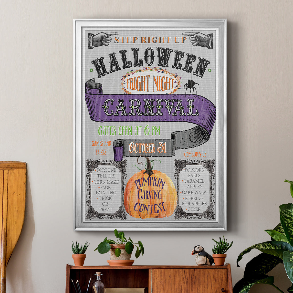 Carnival Sign - Modern Framed Canvas Print