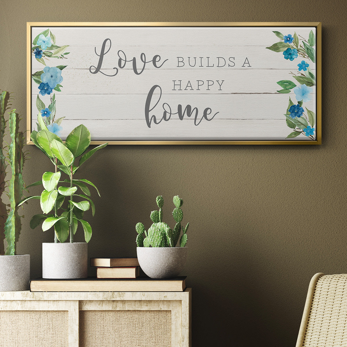Love Builds - Floater Framed Canvas Print