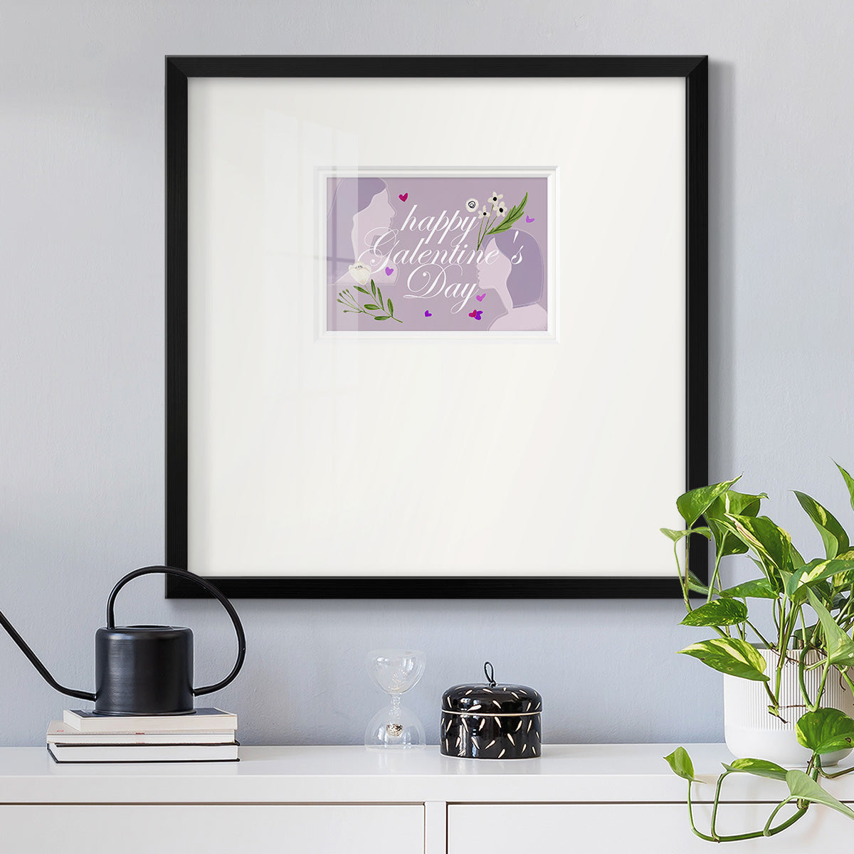 Happy Galentine's Day Collection A Premium Framed Print Double Matboard