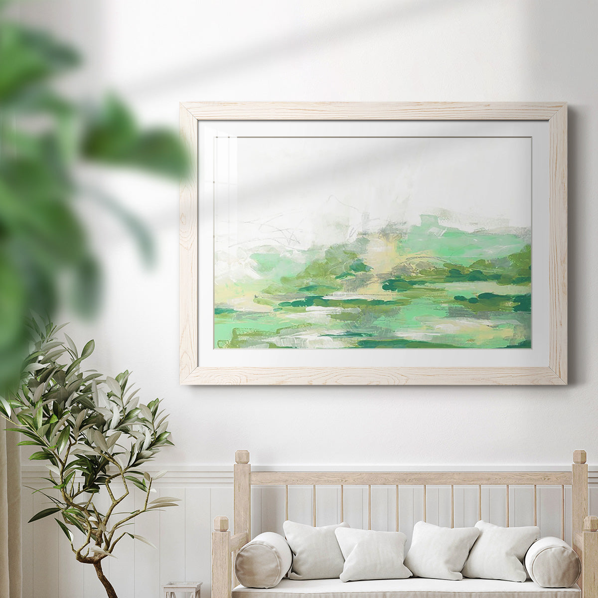 Green Mist Vista II - Barnwood Framed Art Print
