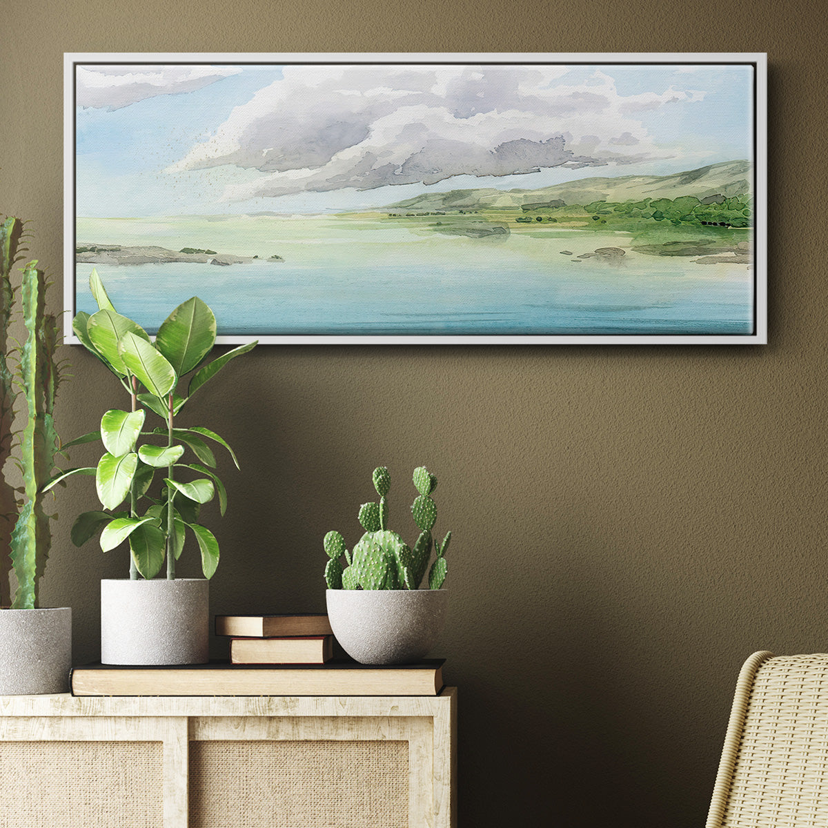 Clear Lagoon I - Floater Framed Canvas Print