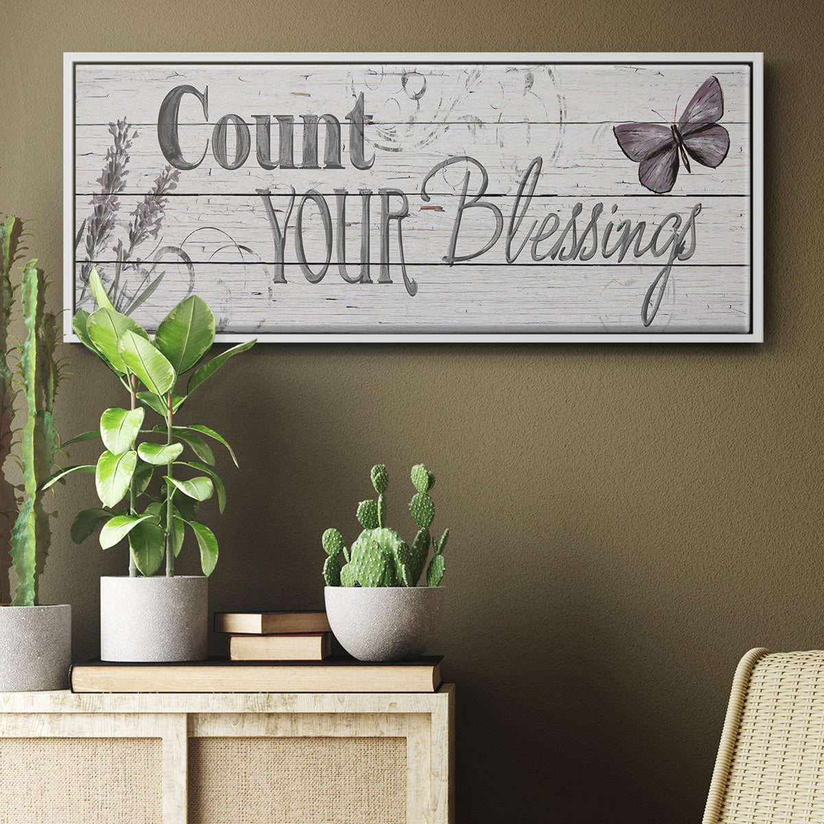 Count Your Blessings - Floater Framed Canvas Print