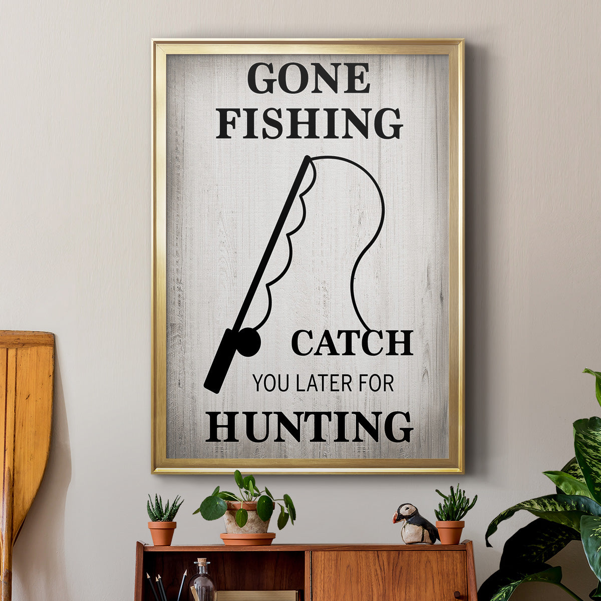 Gone Fishing - Modern Framed Canvas Print