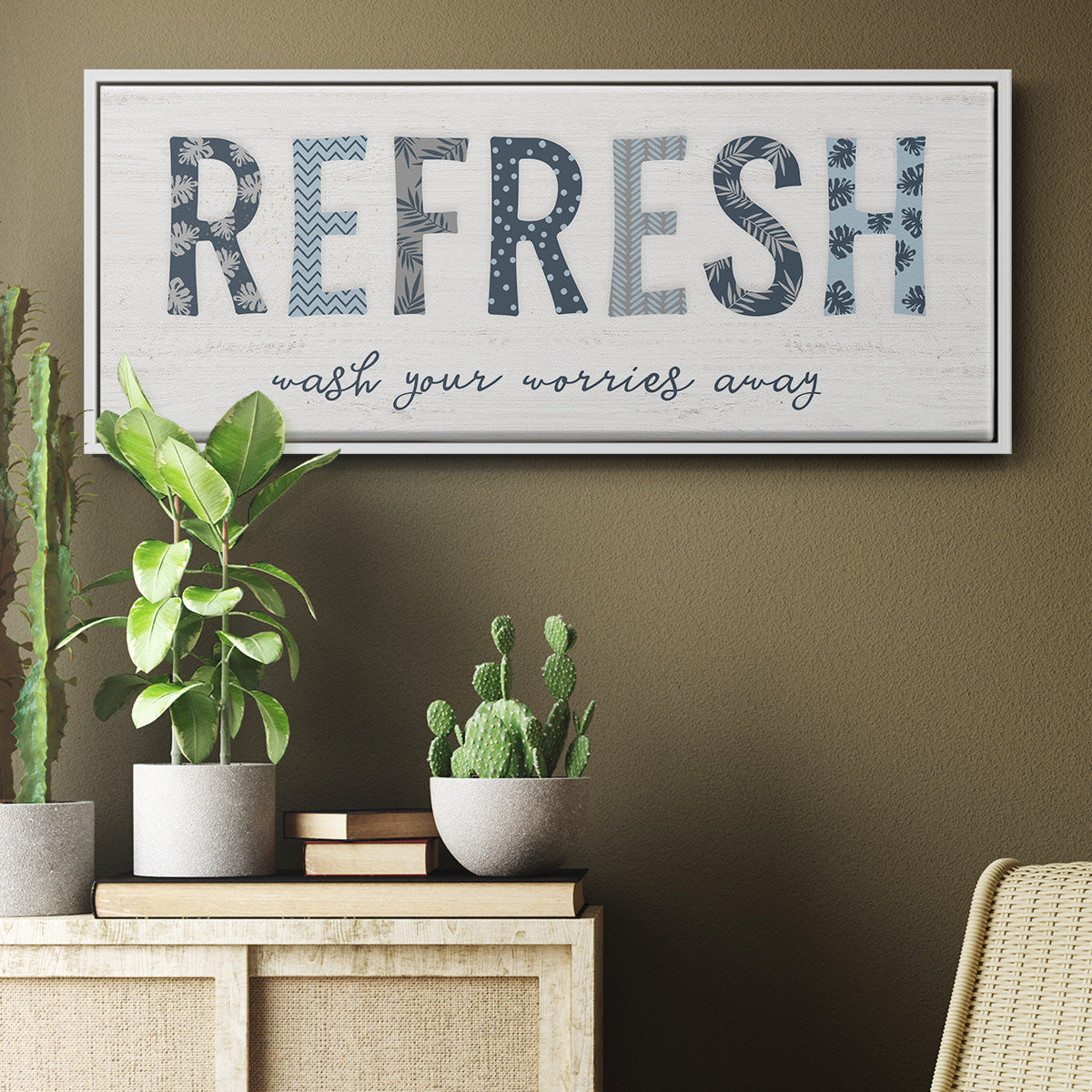 Refresh - Floater Framed Canvas Print