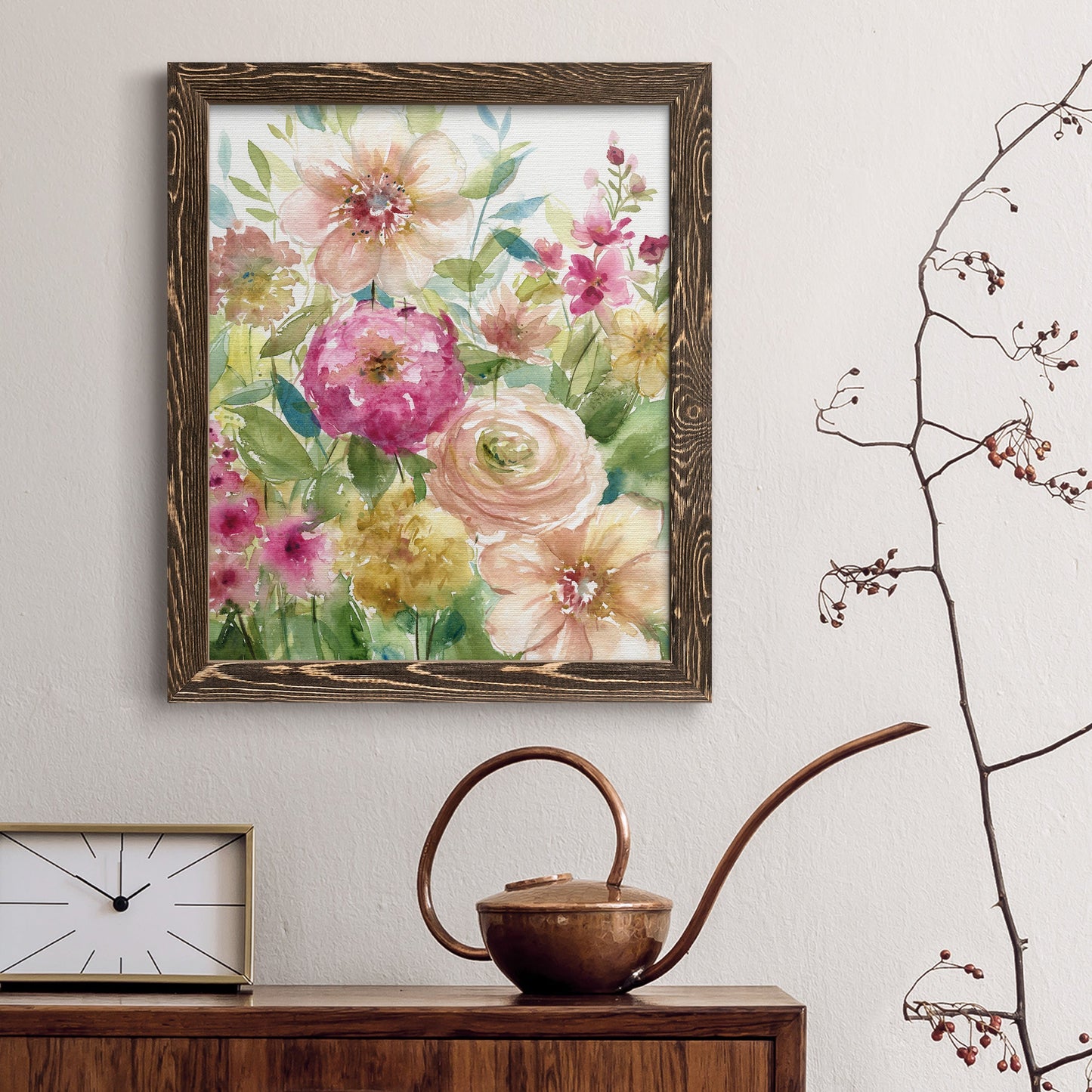 Jardin de Fleurs - Premium Canvas Framed in Barnwood - Ready to Hang