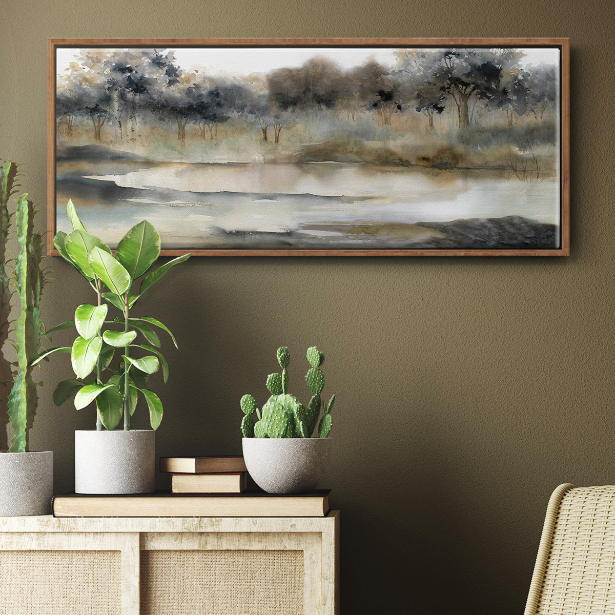 Serene River - Floater Framed Canvas Print