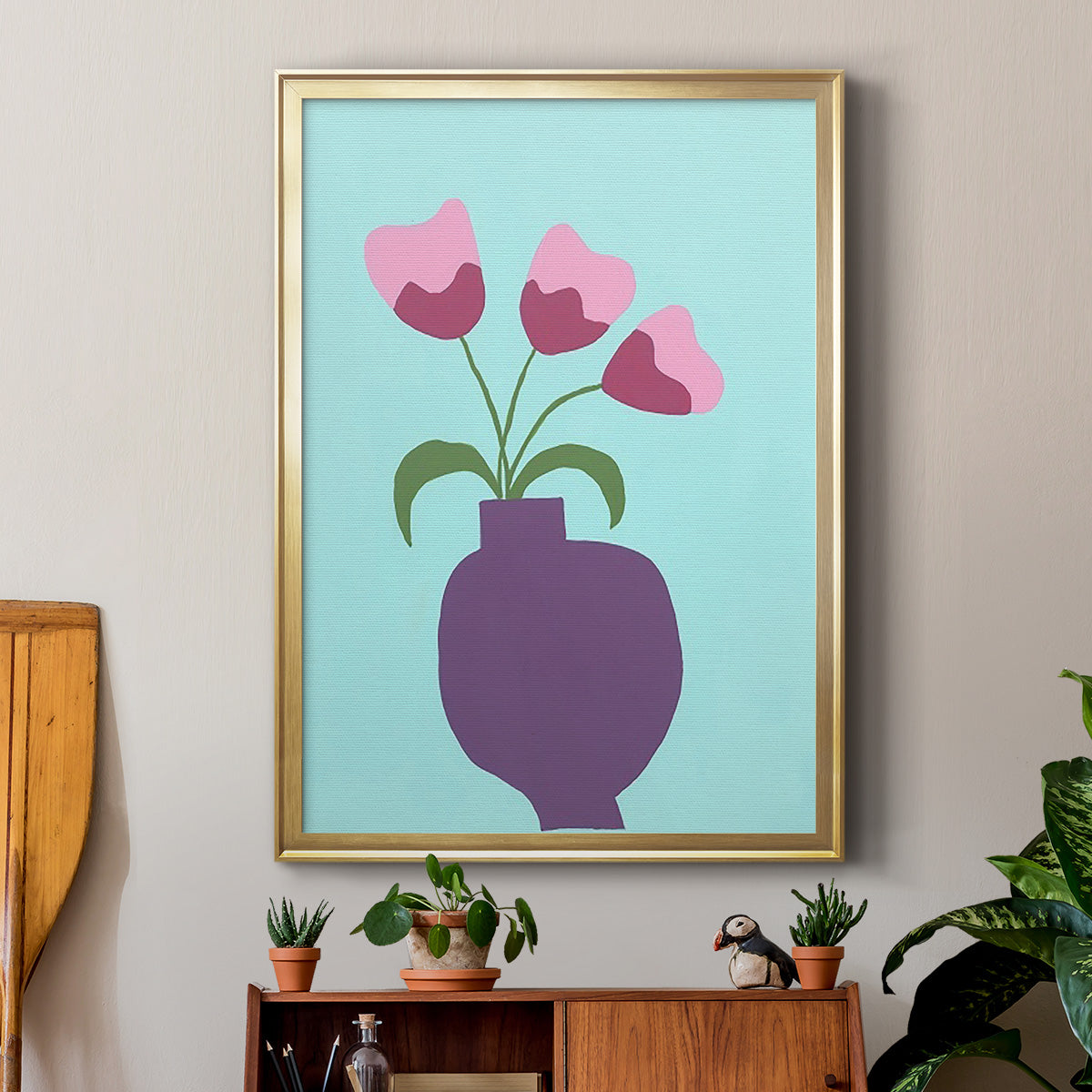 Modern Blooms I - Modern Framed Canvas Print