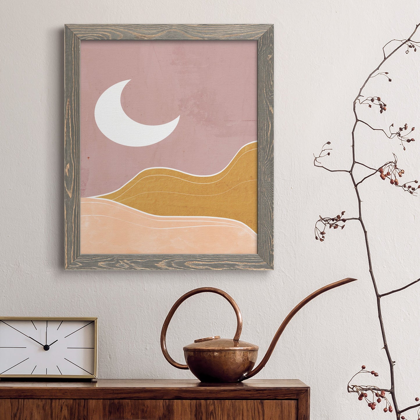 Sedona Moon - Barnwood Framed Canvas Print