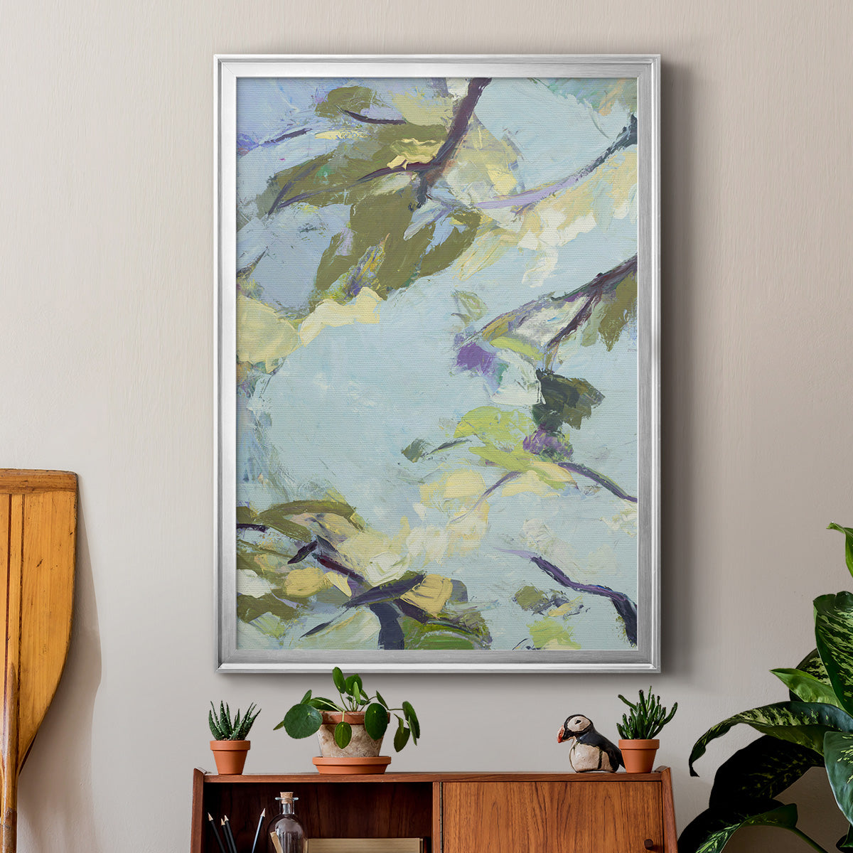 Aqua Sky - Modern Framed Canvas Print