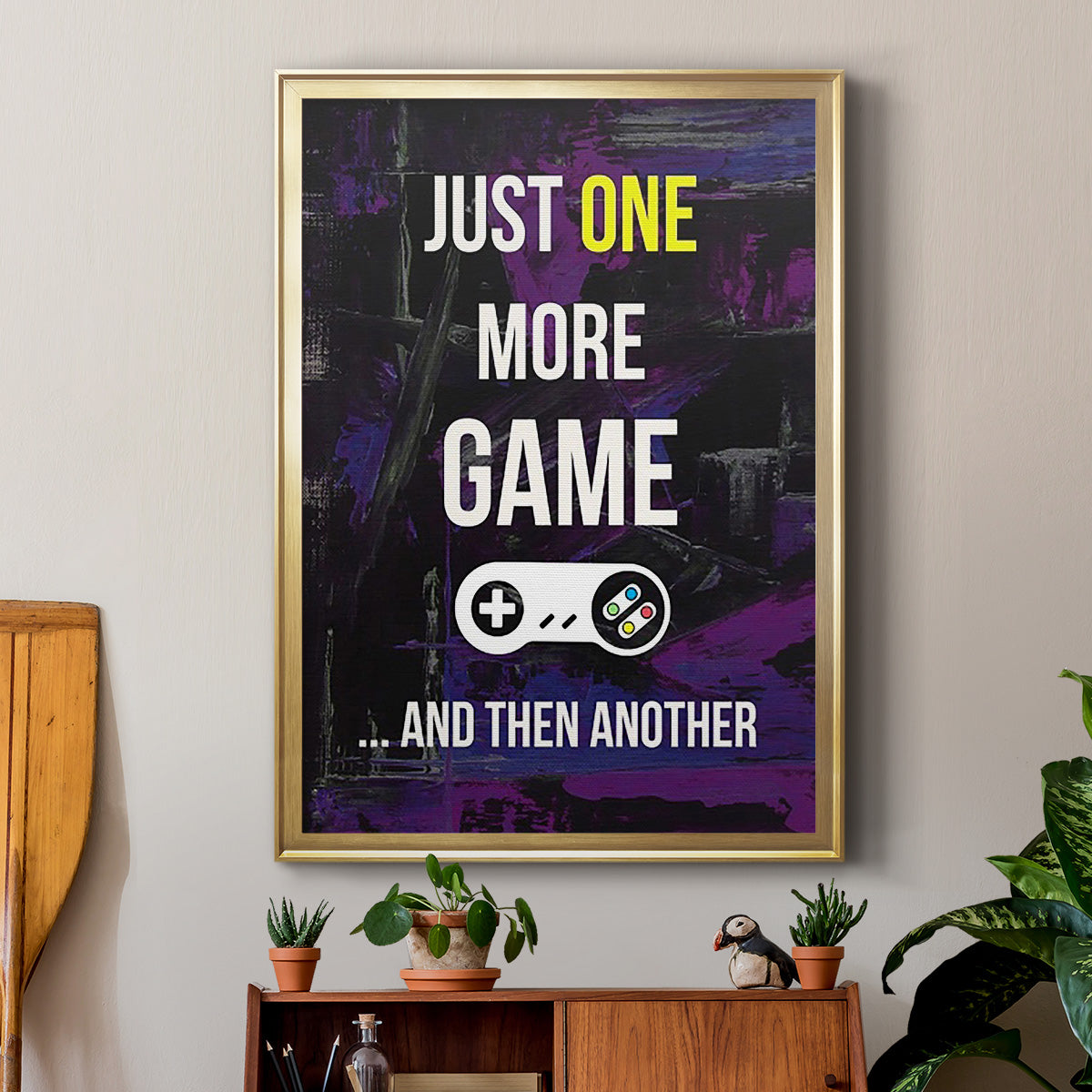 Gamer at Play II - Modern Framed Canvas Print