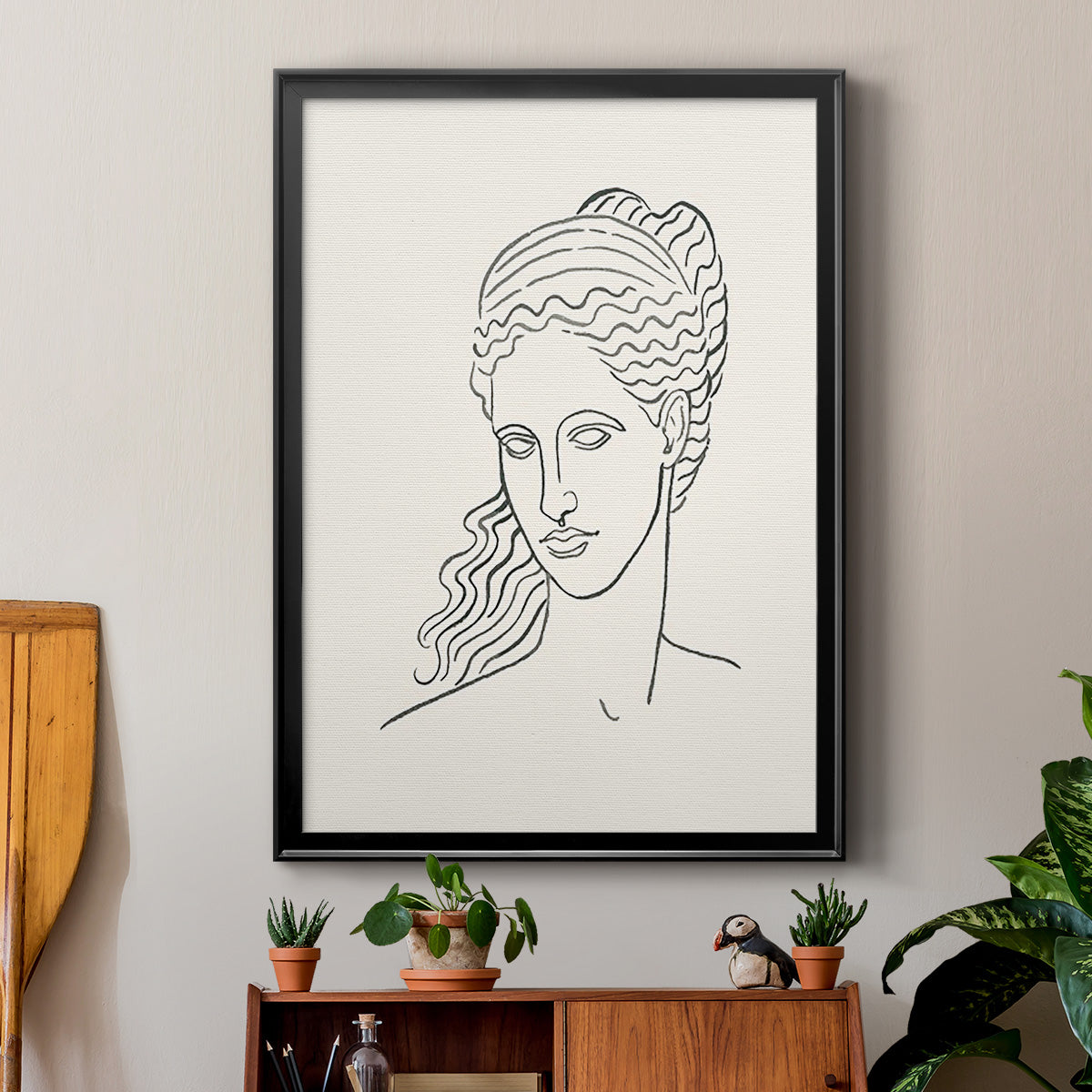 Greek Busts II - Modern Framed Canvas Print