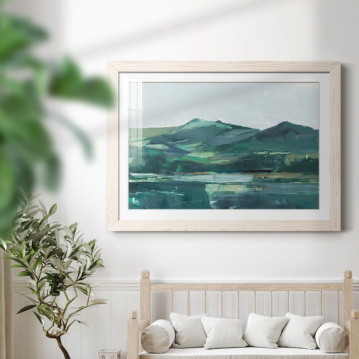 Green Grey Mountains II - Barnwood Framed Art Print