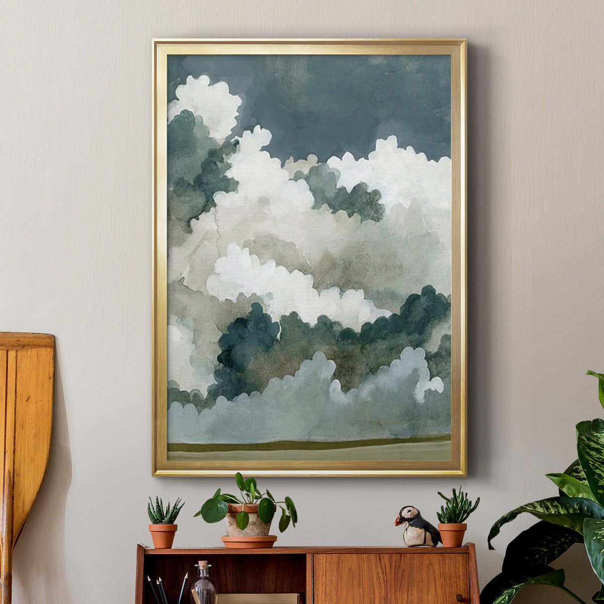 Vast Neutral Sky - Modern Framed Canvas Print