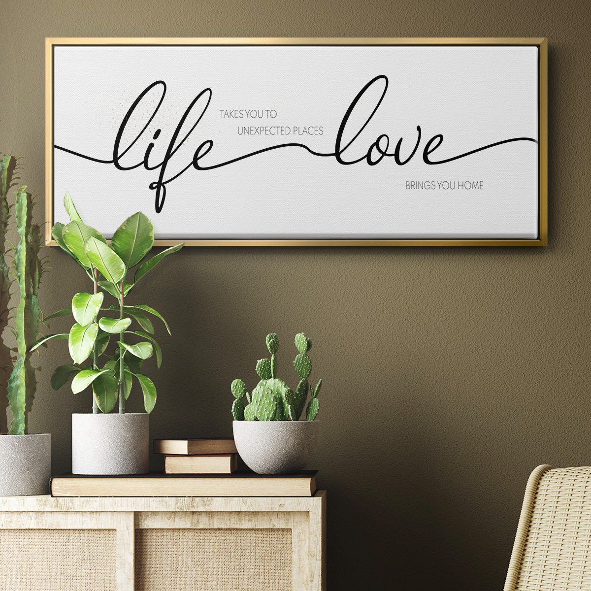 Life Takes You Love Brings You - Floater Framed Canvas Print