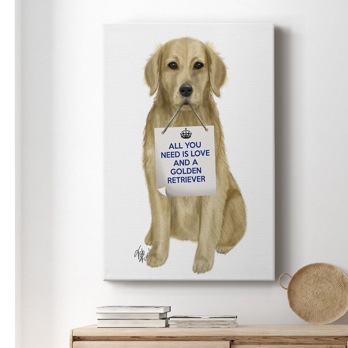 Love and Golden Retriever Premium Gallery Wrapped Canvas - Ready to Hang