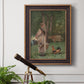 Realist genre scene of a milkmaid by Winslow Homer in an ornate bronzed mahogany wood frame displayed in a light-toned interior setting.