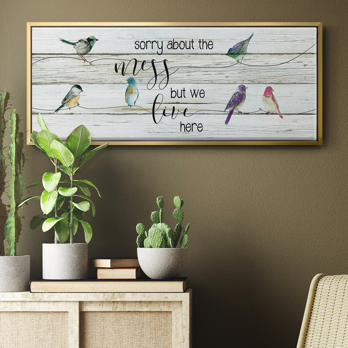 We Live Here - Floater Framed Canvas Print