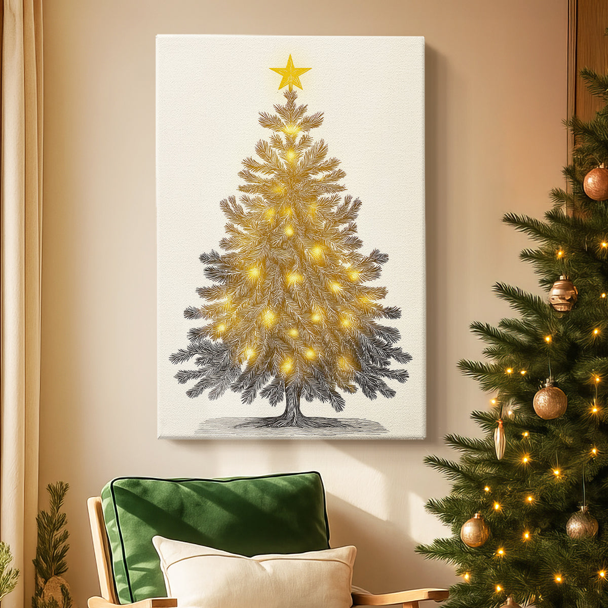 Night of Golden Village - Canvas Art Print