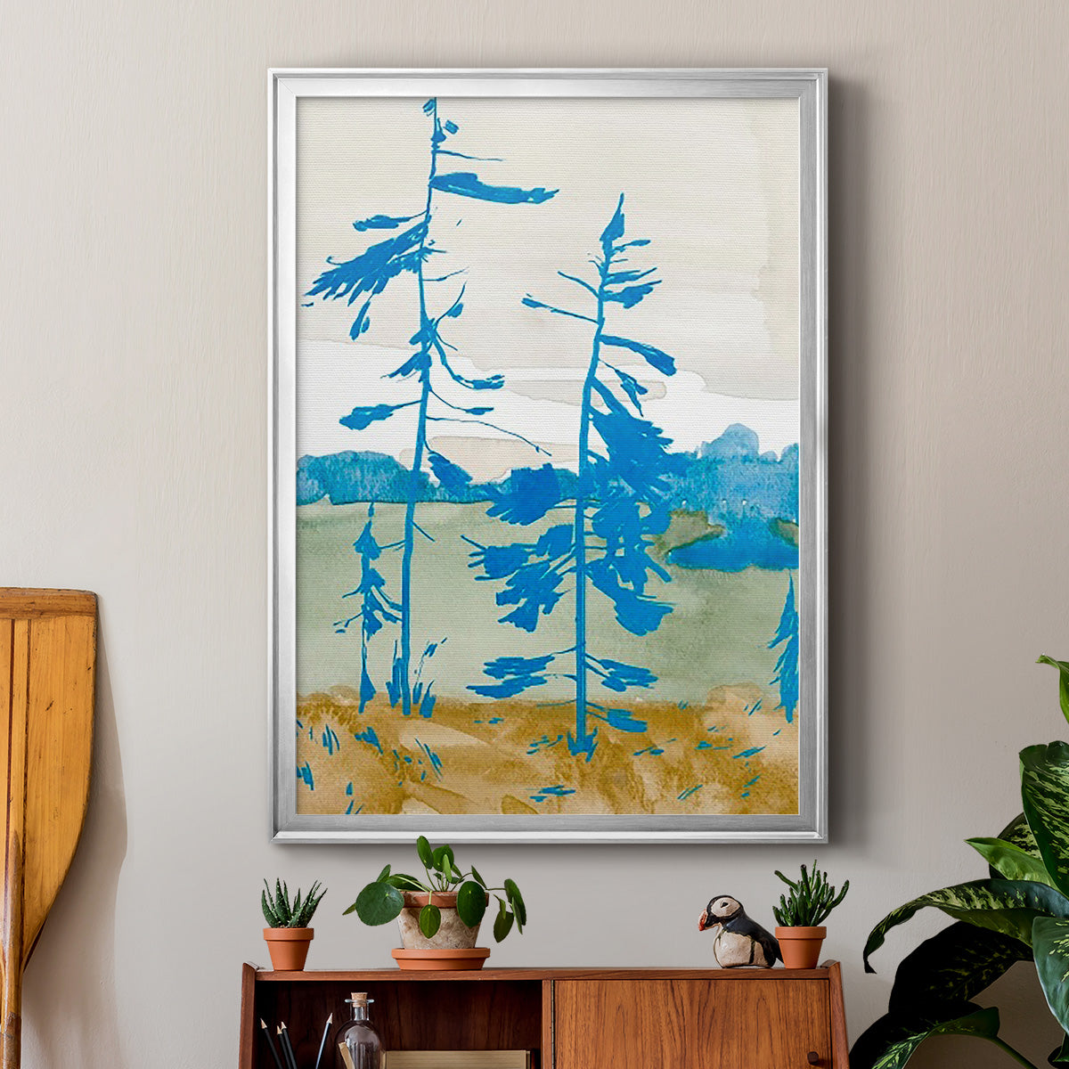 Cerulean Spruce I - Modern Framed Canvas Print