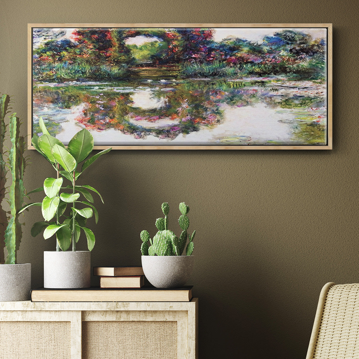 Rose Flowered Arches at Giverny, 1913 - Floater Framed Canvas Print