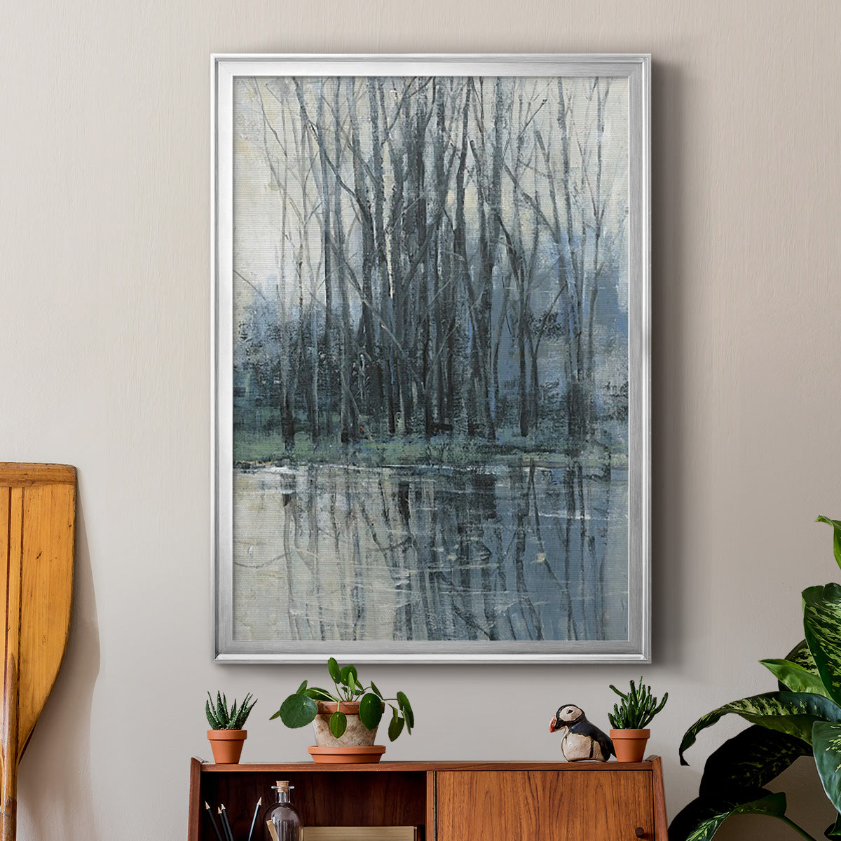 Morning Drizzle II - Modern Framed Canvas Print