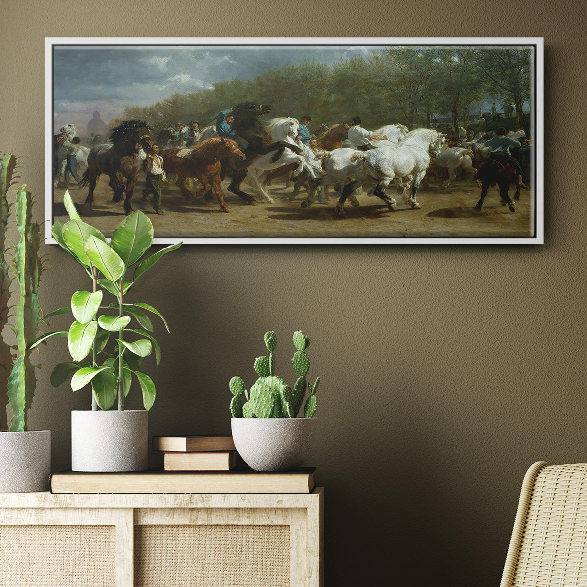 The Horse Fair - Floater Framed Canvas Print